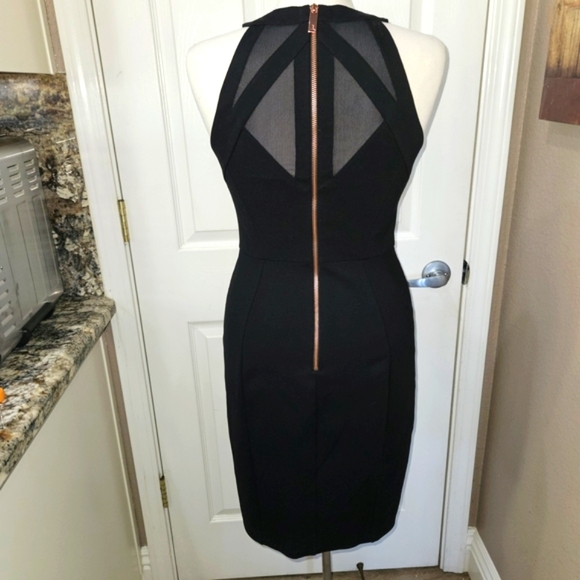 Ted Baker London Black Mesh Bodycon Dress Size 2 - Picture 5 of 12